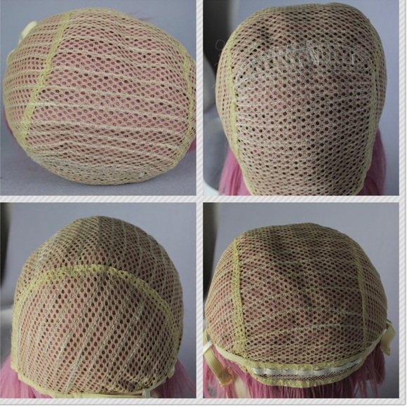 Fei-Show Bob Oblique Bangs Short Wavy Wigs Purple Synthetic Hairpiece - Picture 5 of 7